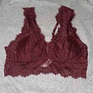 Aerie Red Lace Bralette Intimates Sleepwear
